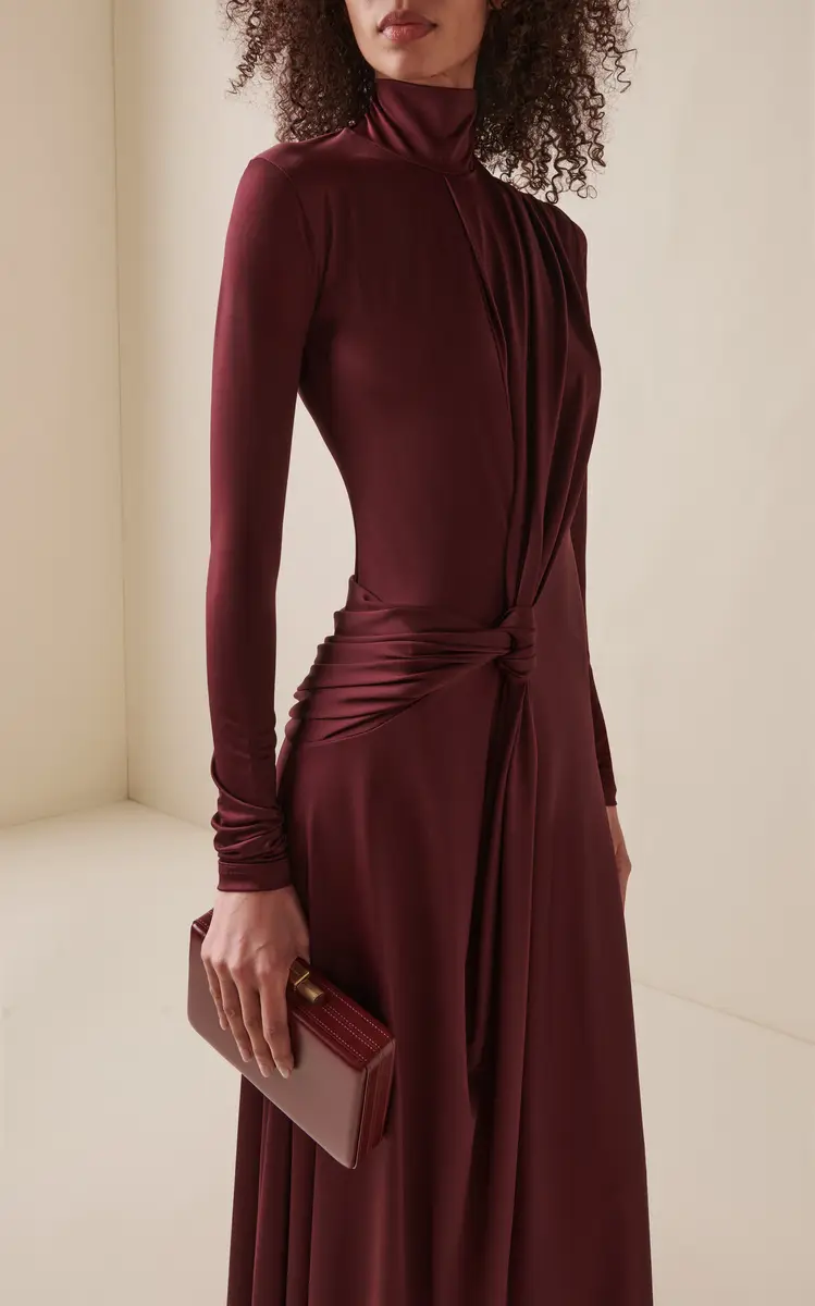 Victoria Beckham Twist-Detailed Jersey Maxi Dress | Thumbnail 3 Victoria Beckham Twist-Detailed Jersey Maxi Dress | Thumbnail 3
