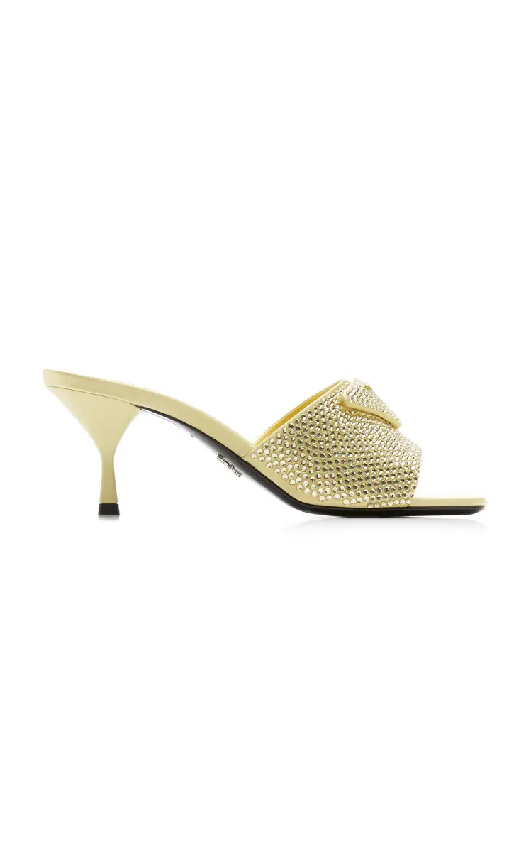 Prada Crystal-Covered Satin Sandals | Thumbnail 7