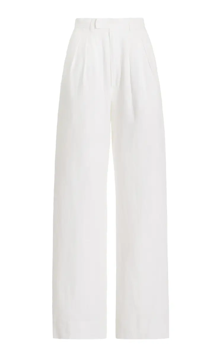 Posse Louis Pleated Linen Straight-Leg Pants | Image 1 Posse Louis Pleated Linen Straight-Leg Pants | Image 1