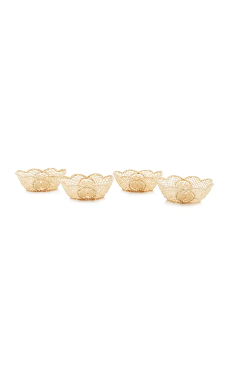 Moda Domus Set-of-4 Small Oval Wicker Bowls - Neutral