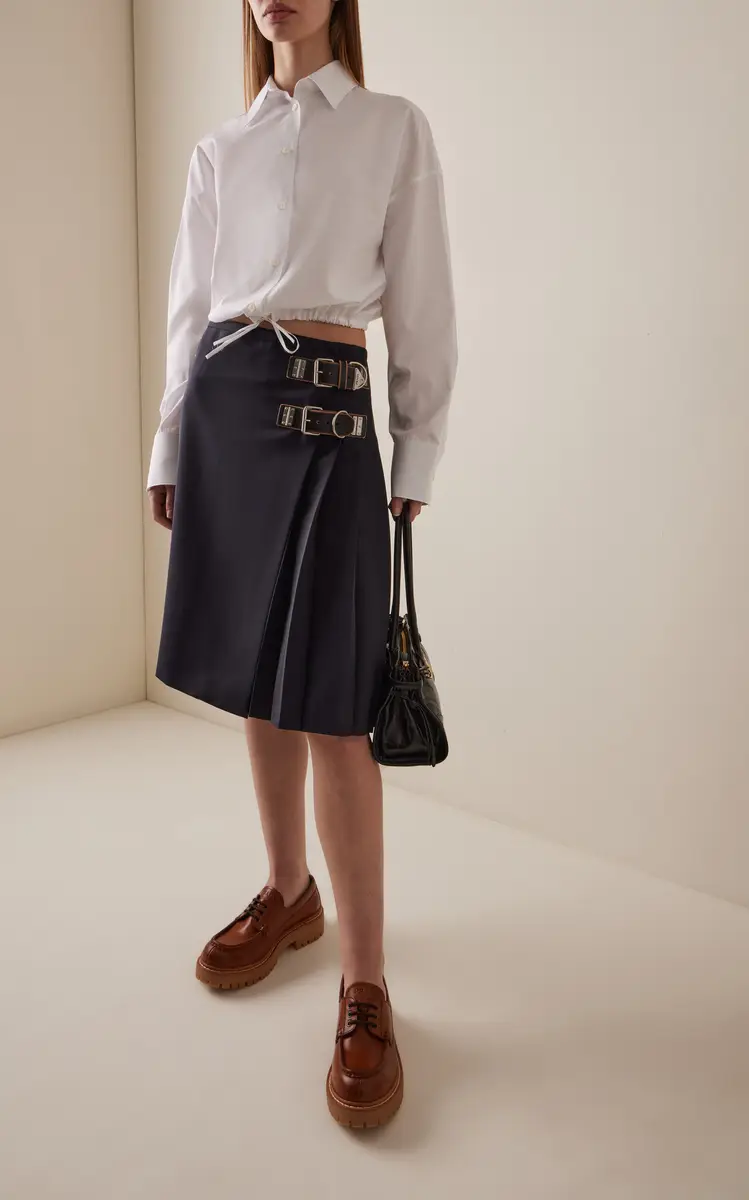 Prada Platform Leather Boat Shoes | Thumbnail 2
