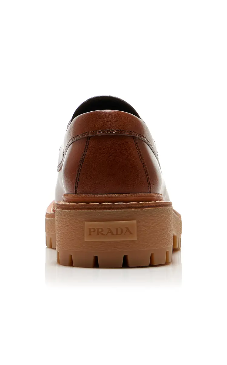 Prada Platform Leather Boat Shoes | Thumbnail 5