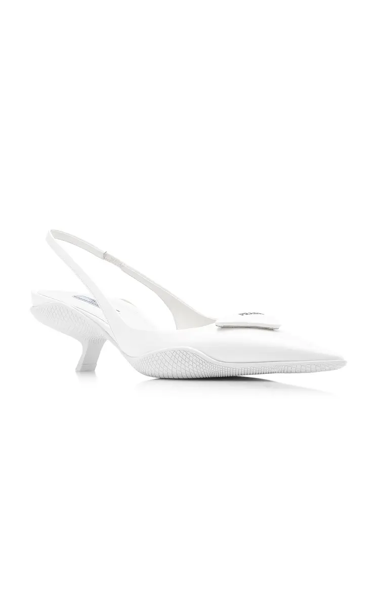 Prada Logo-Detailed Leather Slingback Pumps | Thumbnail 10 Prada Logo-Detailed Leather Slingback Pumps | Thumbnail 10