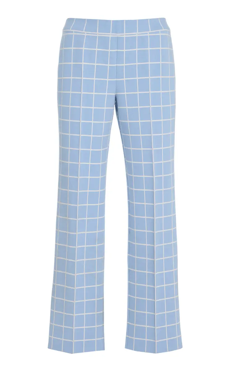 HIGH SPORT Louis Windowpane Cotton-Blend Knit Cropped Pants | Thumbnail 2 HIGH SPORT Louis Windowpane Cotton-Blend Knit Cropped Pants | Thumbnail 2