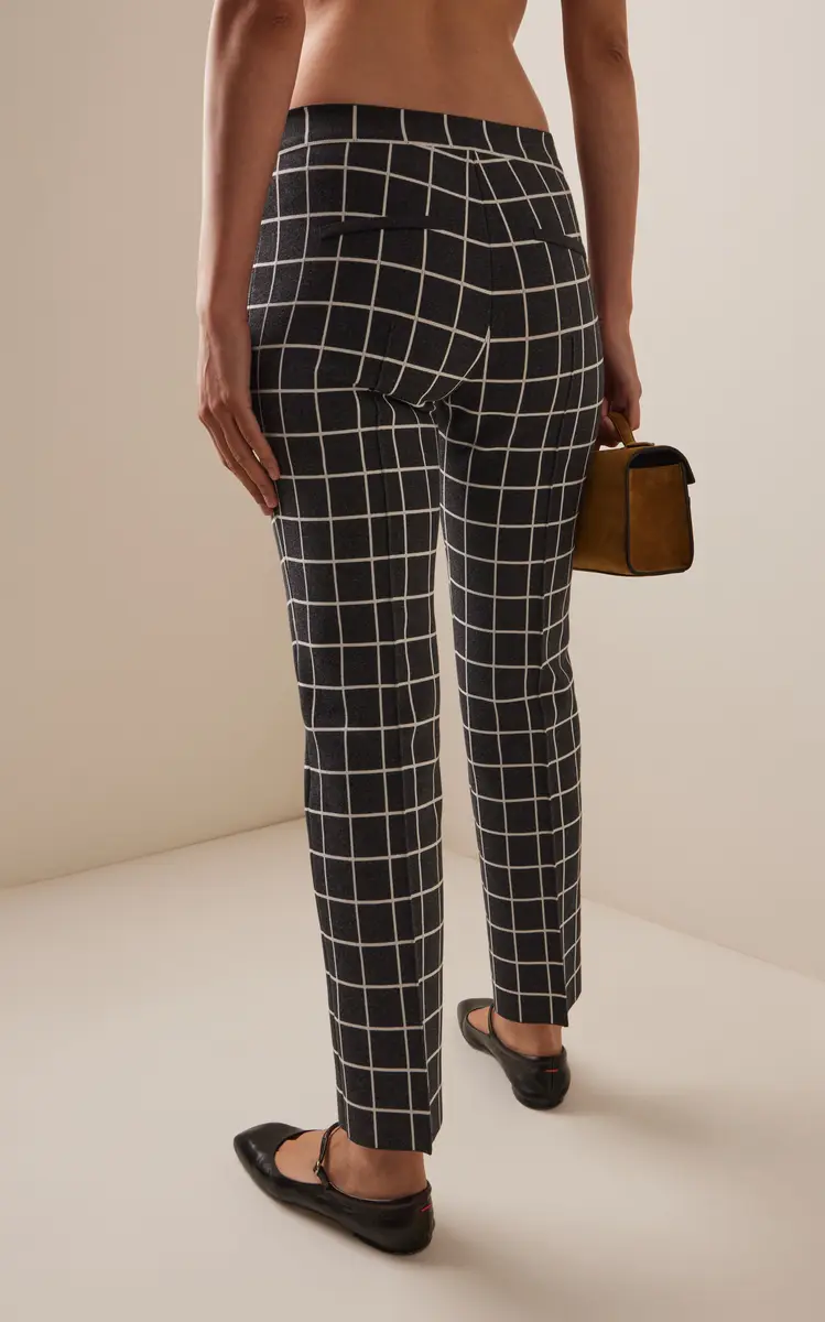 HIGH SPORT Louis Windowpane Cotton-Blend Knit Cropped Pants | Thumbnail 5 HIGH SPORT Louis Windowpane Cotton-Blend Knit Cropped Pants | Thumbnail 5