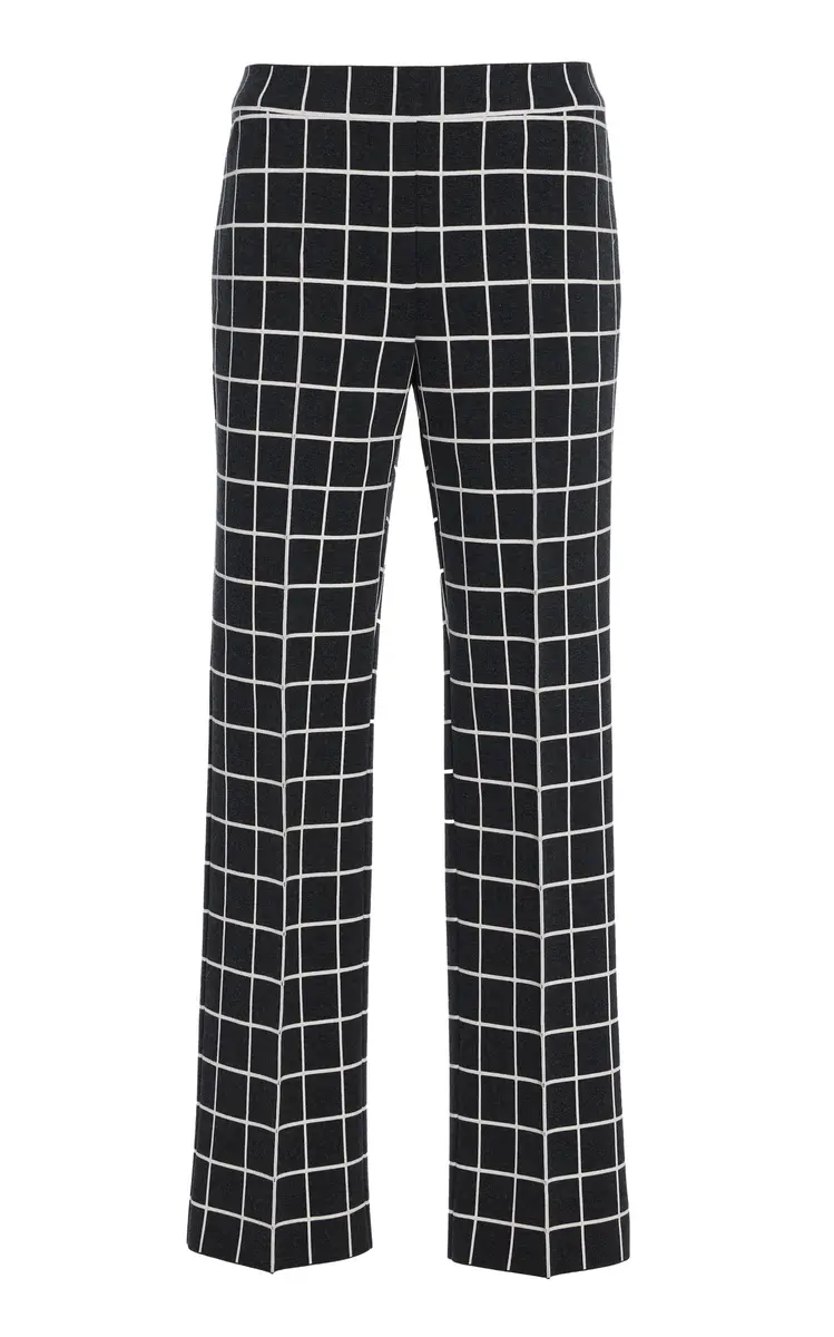 HIGH SPORT Louis Windowpane Cotton-Blend Knit Cropped Pants | Thumbnail 7 HIGH SPORT Louis Windowpane Cotton-Blend Knit Cropped Pants | Thumbnail 7