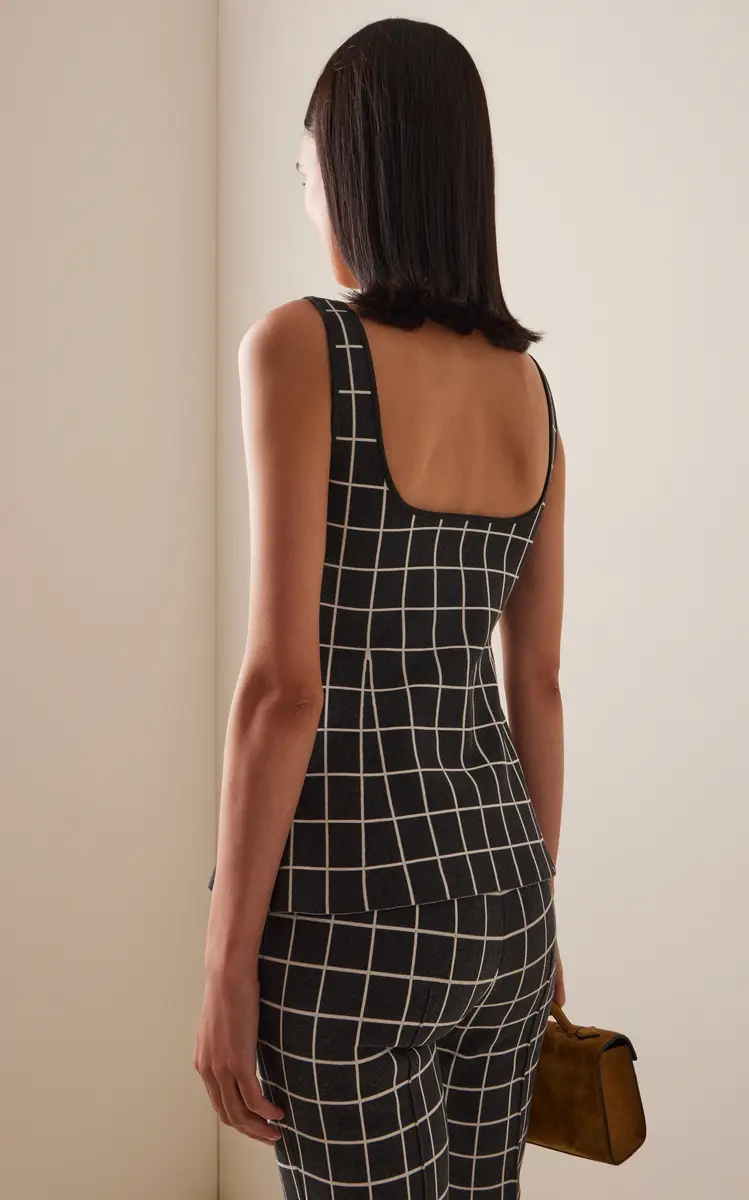 HIGH SPORT Inna Windowpane Cotton-Blend Knit Top | Thumbnail 4 HIGH SPORT Inna Windowpane Cotton-Blend Knit Top | Thumbnail 4
