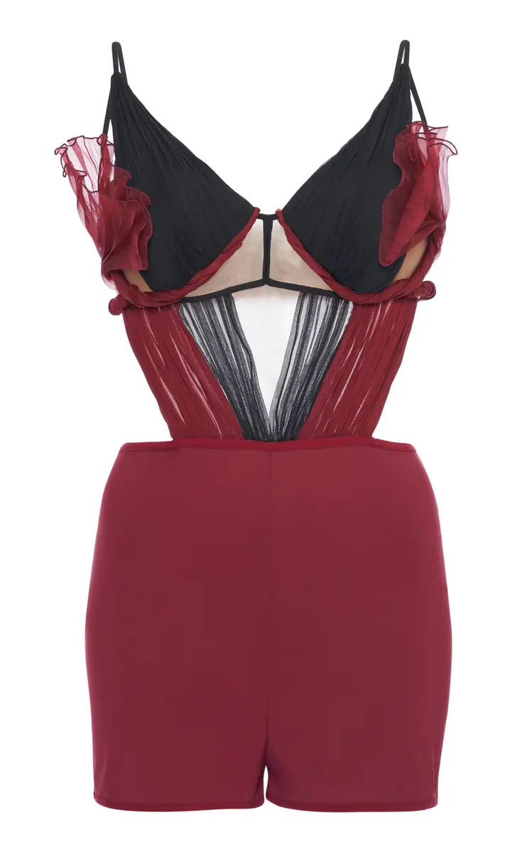 Nensi Dojaka Flower Petal Silk Playsuit | Image 1 Nensi Dojaka Flower Petal Silk Playsuit | Image 1