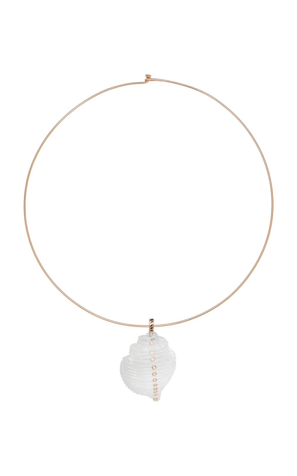 Quartz; Shell; and Diamond 18K Gold Necklace Quartz; Shell; and Diamond 18K Gold Necklace