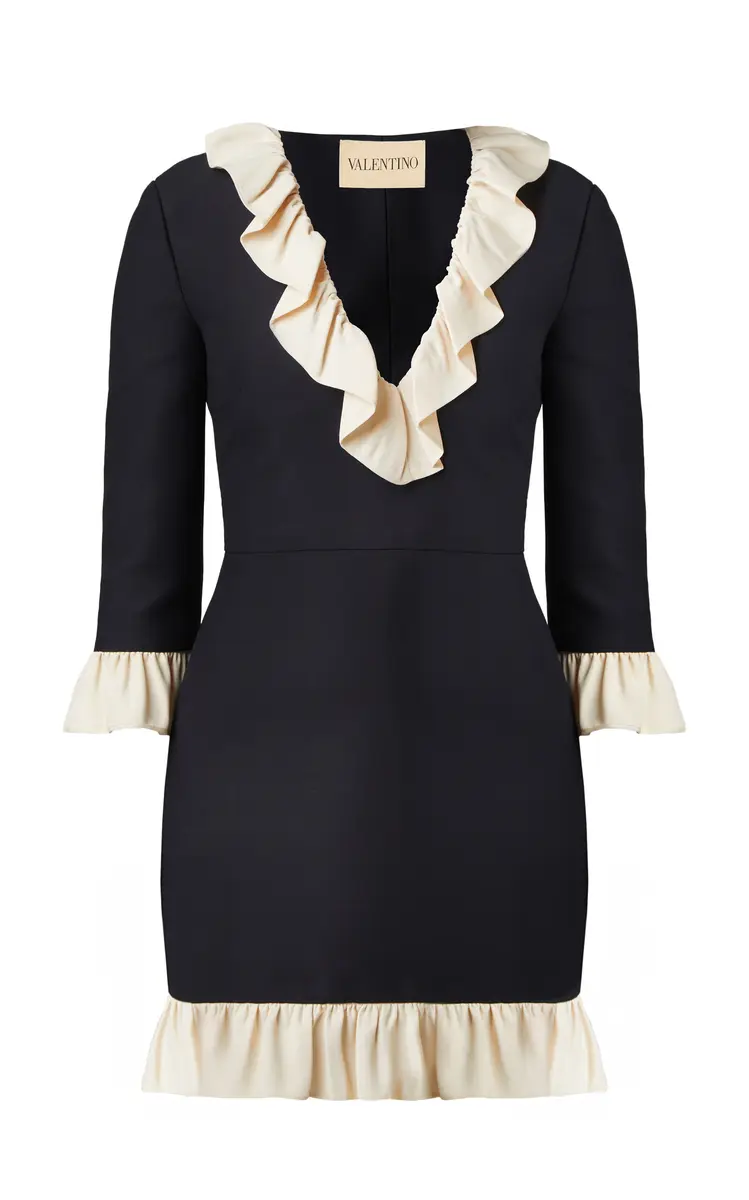 Valentino Garavani Ruffled-Trim Flax Mini Dress | Thumbnail 6