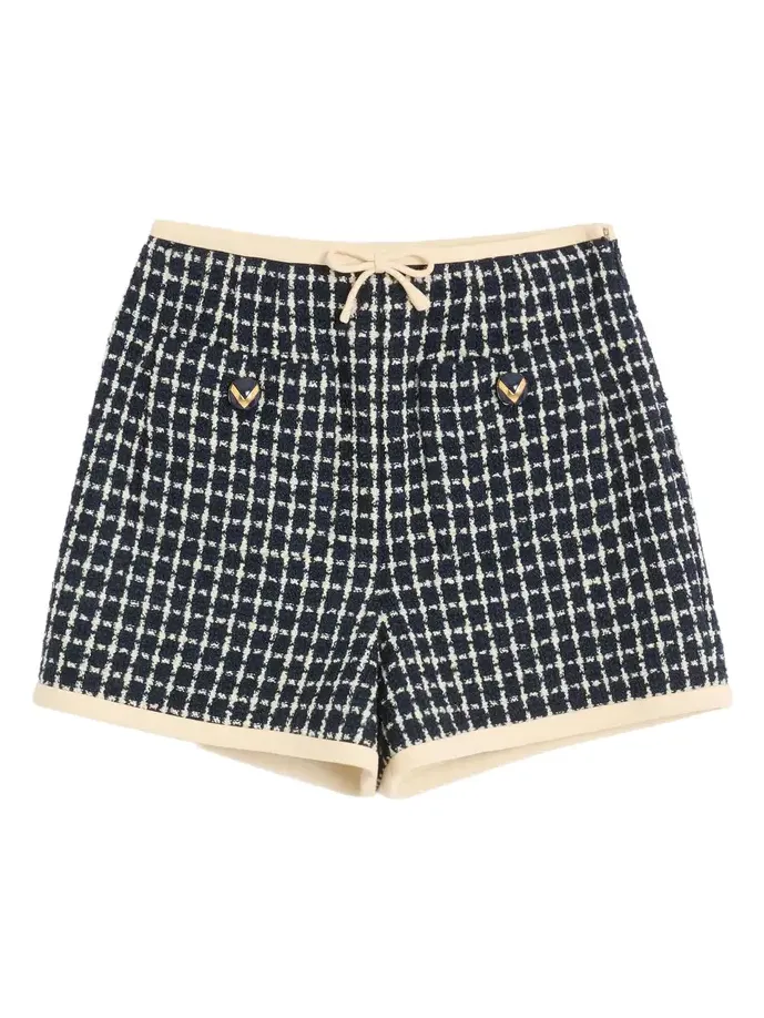 Bow-Detailed Virgin-Wool Blend Shorts