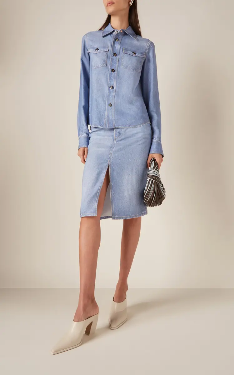 Bottega Veneta Denim-Printed Midi Skirt | Thumbnail 2 Bottega Veneta Denim-Printed Midi Skirt | Thumbnail 2