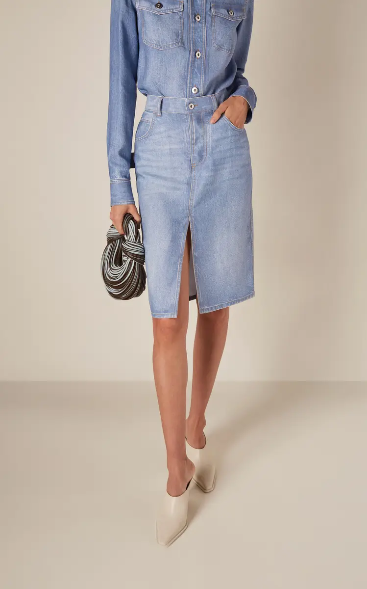 Bottega Veneta Denim-Printed Midi Skirt | Thumbnail 3 Bottega Veneta Denim-Printed Midi Skirt | Thumbnail 3