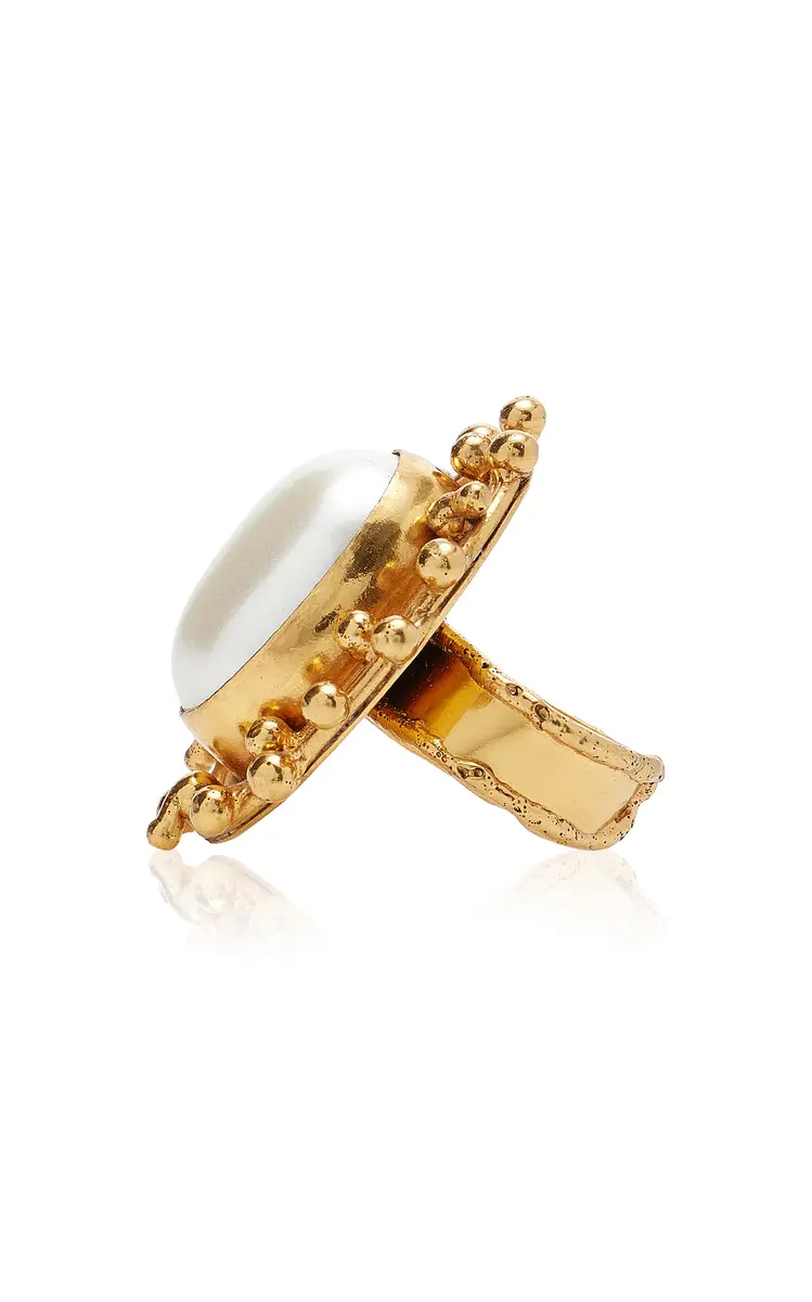 Sylvia Toledano Stone Dots 22K Gold-Plated Pearl Ring | Thumbnail 4 Sylvia Toledano Stone Dots 22K Gold-Plated Pearl Ring | Thumbnail 4