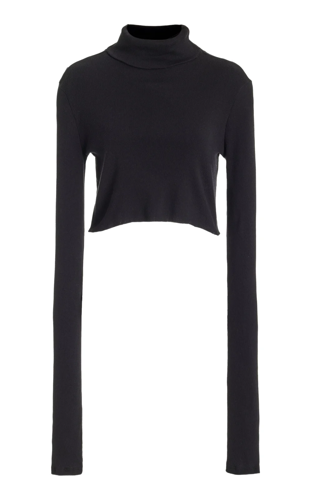 Cropped Cotton-Blend Turtleneck Top Cropped Cotton-Blend Turtleneck Top