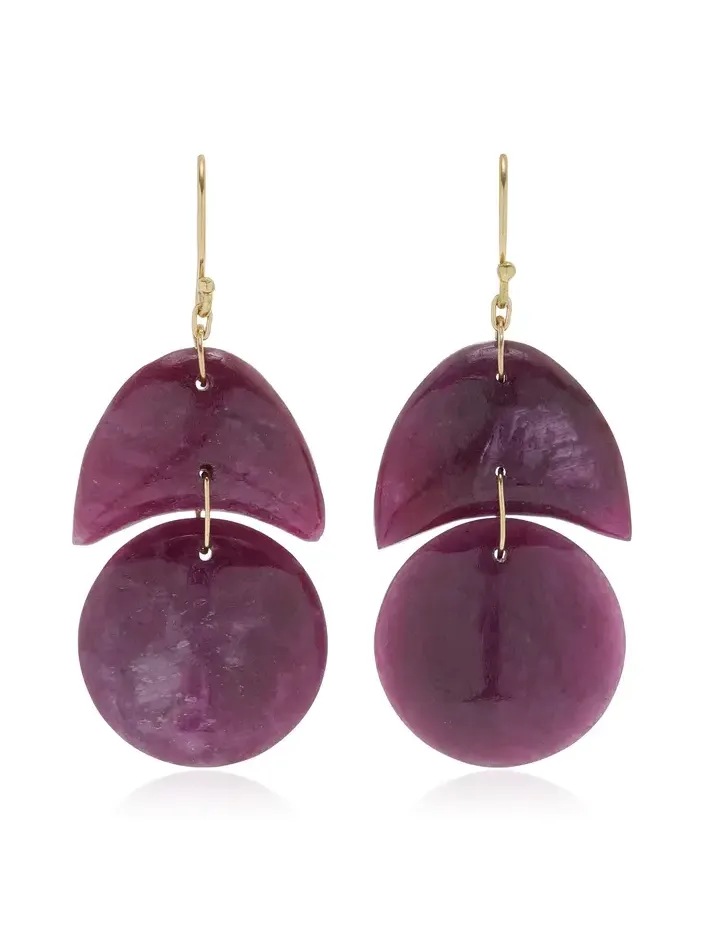 TEN THOUSAND THINGS Tiny Arp 18K Yellow Gold Ruby Earrings