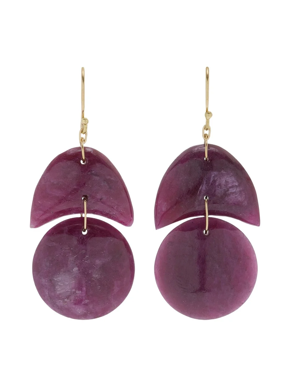 TEN THOUSAND THINGS Tiny Arp 18K Yellow Gold Ruby Earrings