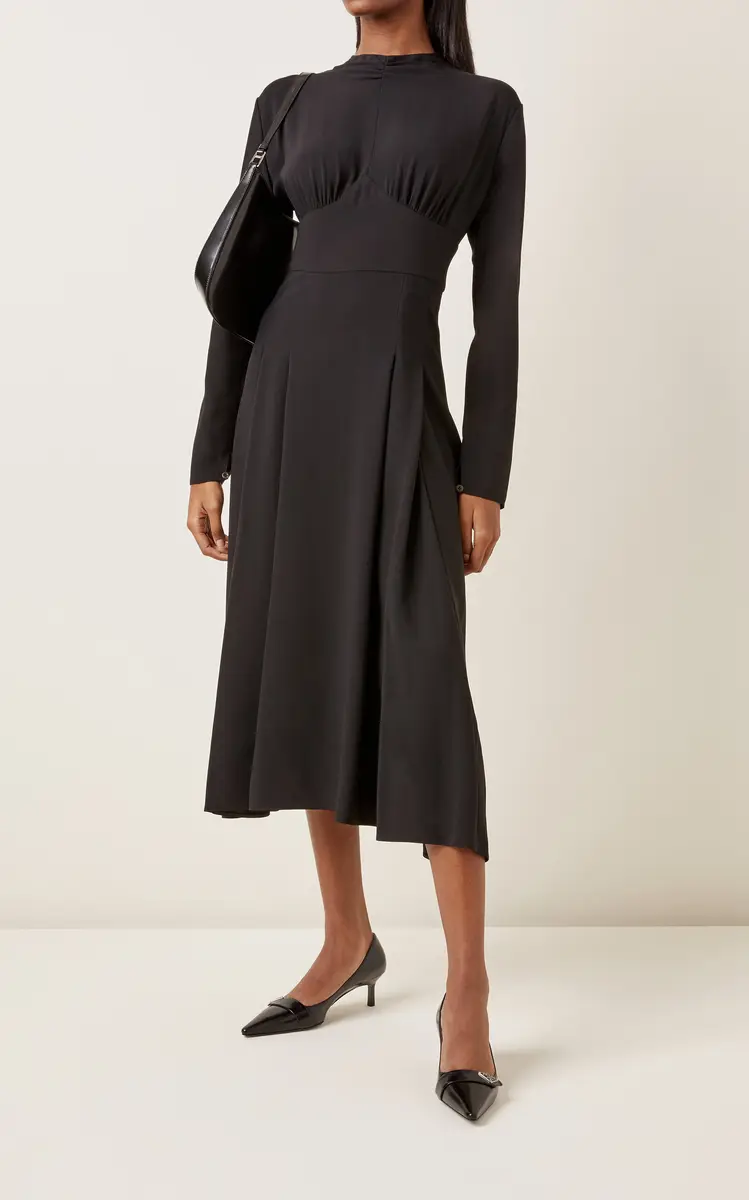 Prada Satin Sable Midi Dress | Thumbnail 2 Prada Satin Sable Midi Dress | Thumbnail 2