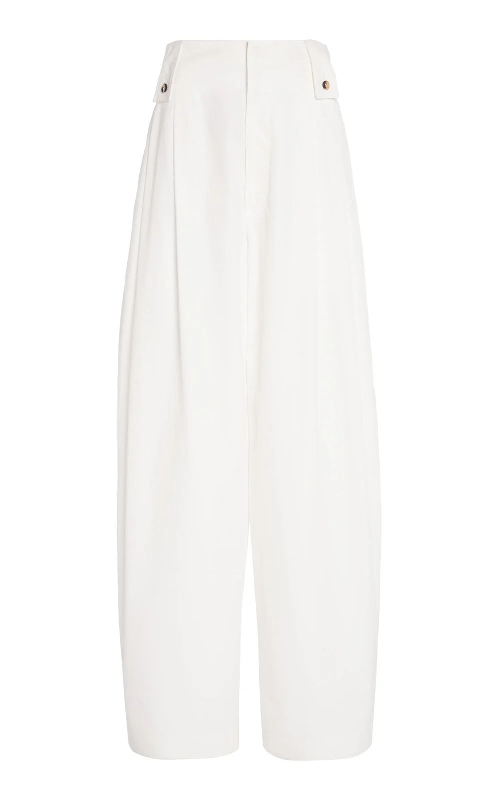 Pleated Compact Cotton Wide-Leg Pants Pleated Compact Cotton Wide-Leg Pants