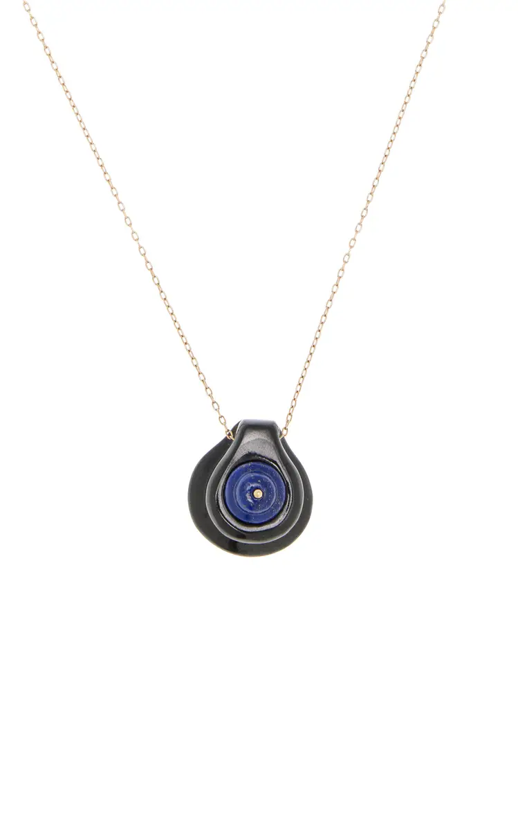 TEN THOUSAND THINGS 10K Yellow Gold Chalcedony; Lapis Necklace | Thumbnail 3