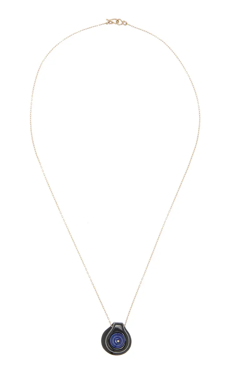 TEN THOUSAND THINGS 10K Yellow Gold Chalcedony; Lapis Necklace | Thumbnail 4