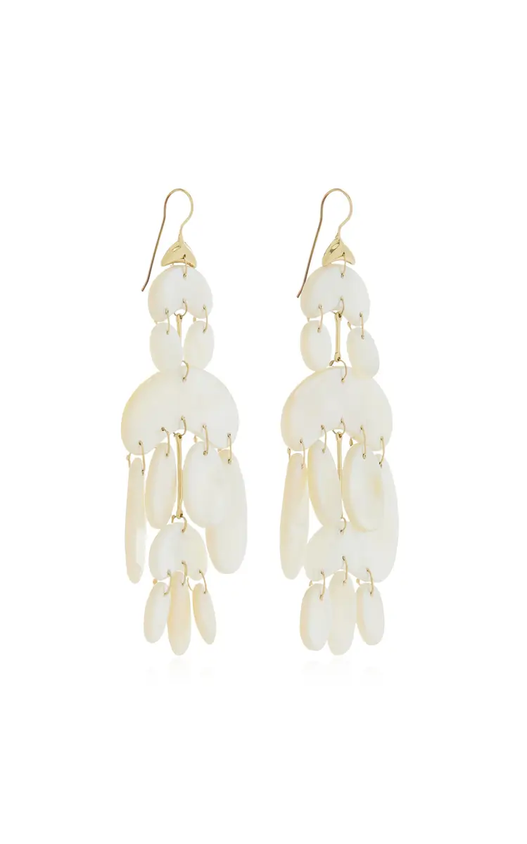 TEN THOUSAND THINGS 18K Yellow Gold Mother of Pearl Chandelier Earrings | Thumbnail 3 TEN THOUSAND THINGS 18K Yellow Gold Mother of Pearl Chandelier Earrings | Thumbnail 3