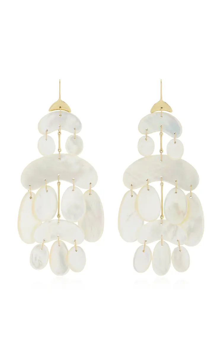 TEN THOUSAND THINGS 18K Yellow Gold Mother of Pearl Chandelier Earrings | Thumbnail 4 TEN THOUSAND THINGS 18K Yellow Gold Mother of Pearl Chandelier Earrings | Thumbnail 4