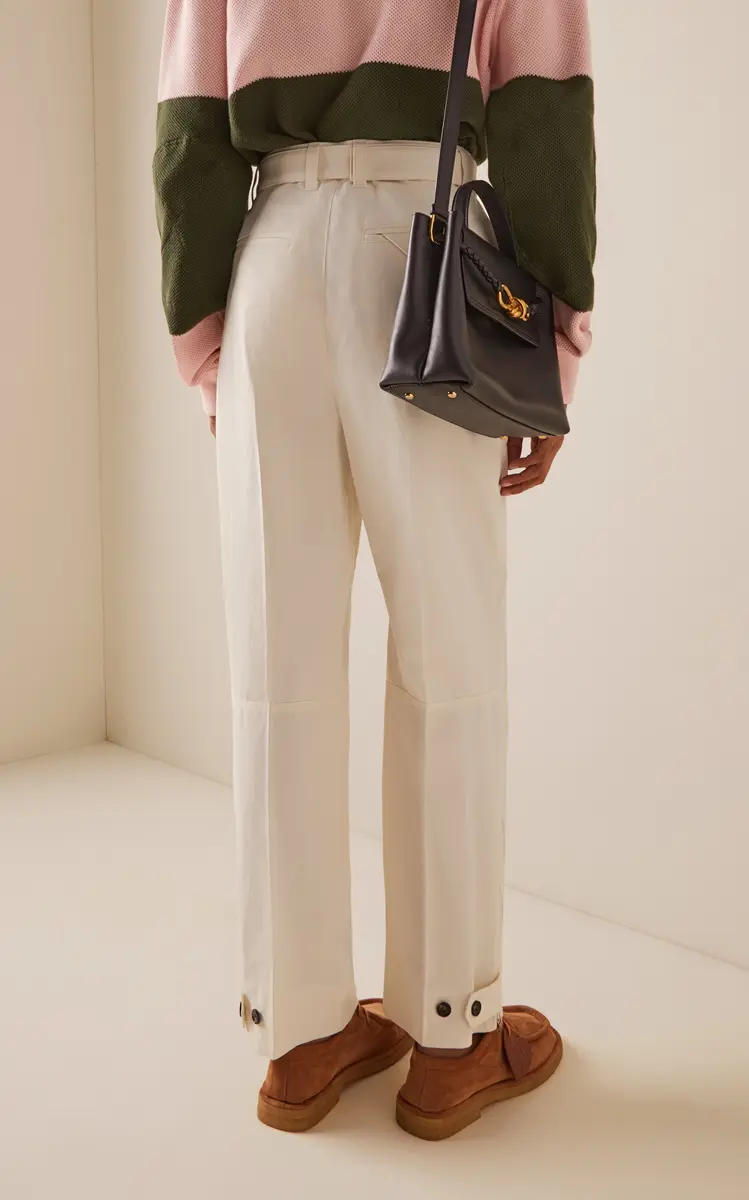 Bottega Veneta Belted Cotton Barrel Pants | Thumbnail 4 Bottega Veneta Belted Cotton Barrel Pants | Thumbnail 4