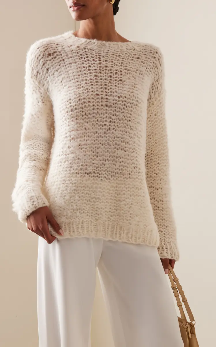 The Row Eryna Hand-Knit Alpaca-Silk Sweater - Neutral - XL | Thumbnail 6 The Row Eryna Hand-Knit Alpaca-Silk Sweater - Neutral - XL | Thumbnail 6