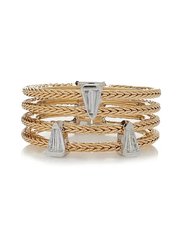 Nikos Koulis 18K White and Yellow Gold Diamond Together Ring