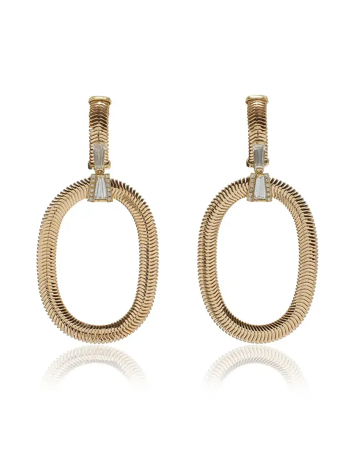 Feelings 18K Yellow And White Gold Diamond Earrings Feelings 18K Yellow And White Gold Diamond Earrings