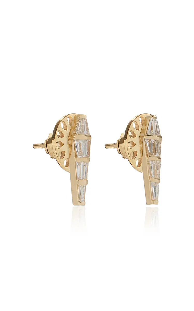 Nikos Koulis Large Spectrum 18K Gold Diamond Stud Earrings | Thumbnail 3 Nikos Koulis Large Spectrum 18K Gold Diamond Stud Earrings | Thumbnail 3