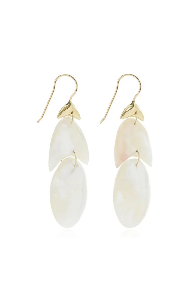 TEN THOUSAND THINGS Small Arp 18k Yellow Gold Mother-Of-Pearl Earrings | Thumbnail 3 TEN THOUSAND THINGS Small Arp 18k Yellow Gold Mother-Of-Pearl Earrings | Thumbnail 3