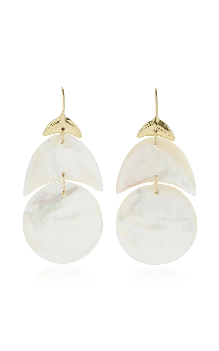 TEN THOUSAND THINGS Small Arp 18k Yellow Gold Mother-Of-Pearl Earrings | Thumbnail 4 TEN THOUSAND THINGS Small Arp 18k Yellow Gold Mother-Of-Pearl Earrings | Thumbnail 4