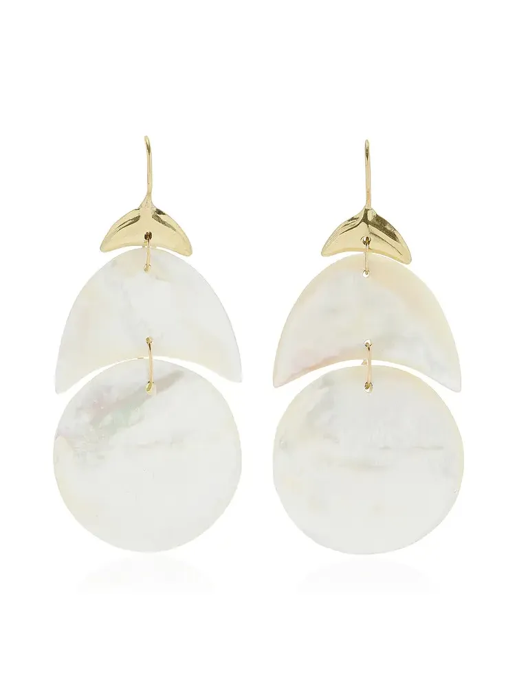 TEN THOUSAND THINGS Small Arp 18k Yellow Gold Mother-Of-Pearl Earrings