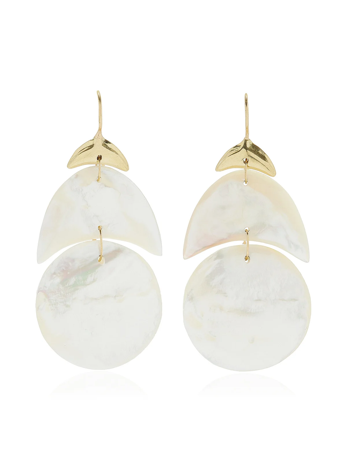 TEN THOUSAND THINGS Small Arp 18k Yellow Gold Mother-Of-Pearl Earrings