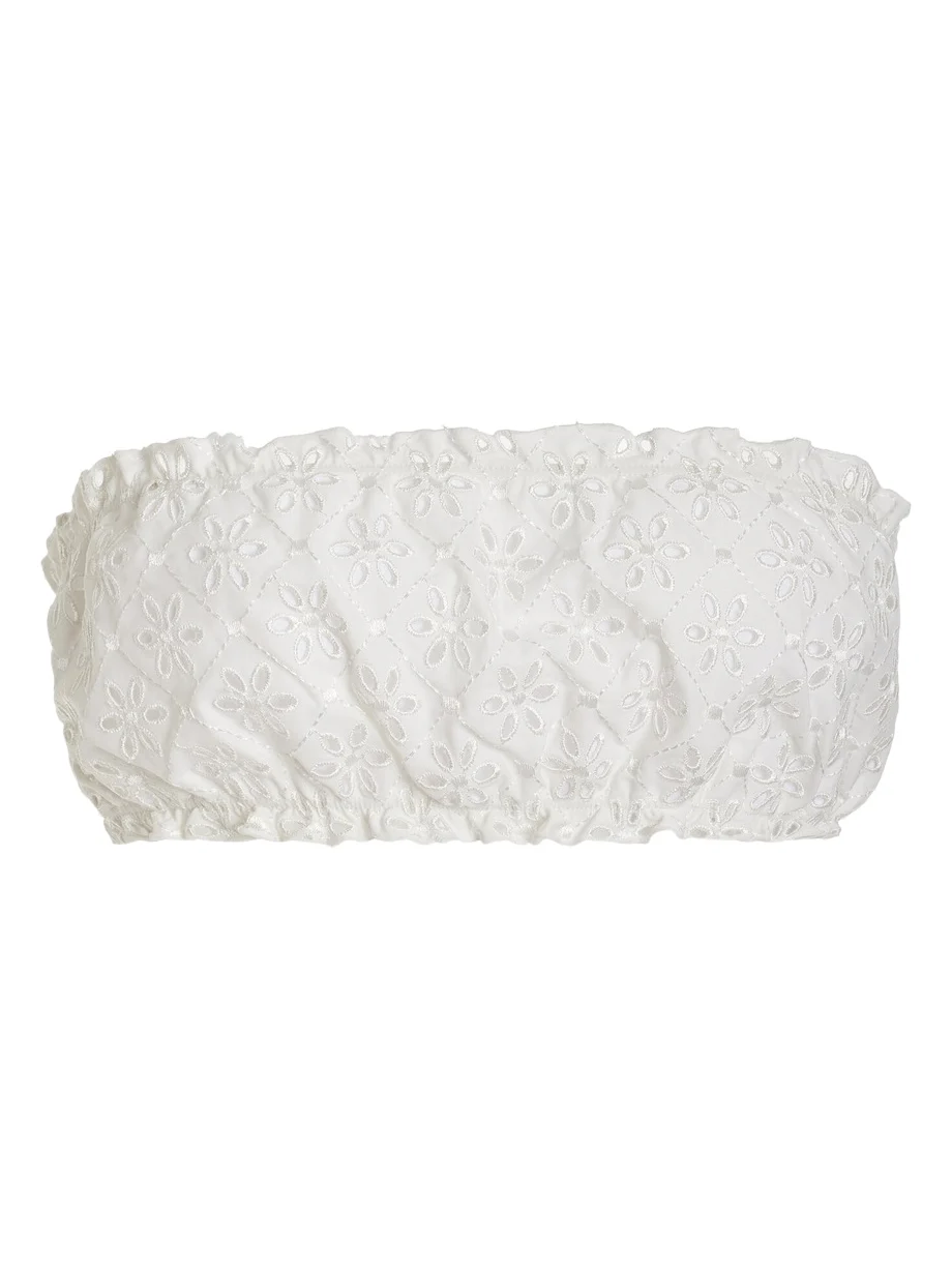 JUILLET SWIMWEAR Exclusive Lee Broderie Anglaise Bandeau Bikini Top