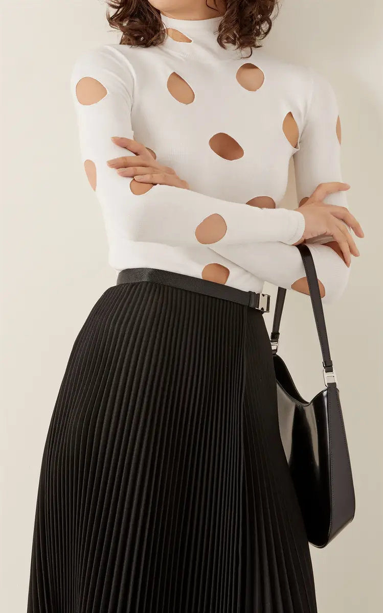 Prada Distressed Jersey Turtleneck Top | Thumbnail 3 Prada Distressed Jersey Turtleneck Top | Thumbnail 3