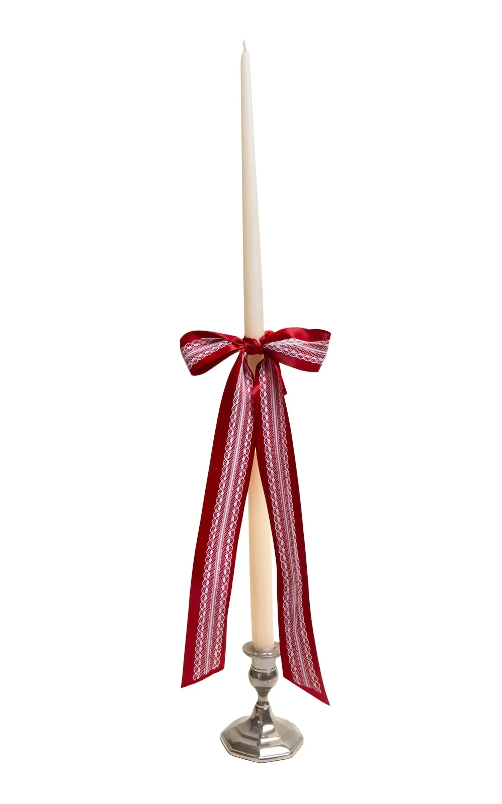 Gohar World Taper Candle With Lace Bow