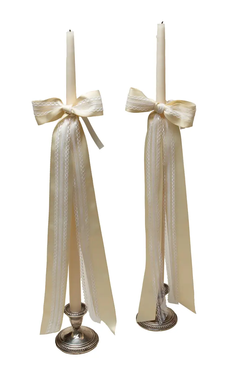 Gohar World Taper Candle With Lace Bow | Thumbnail 4