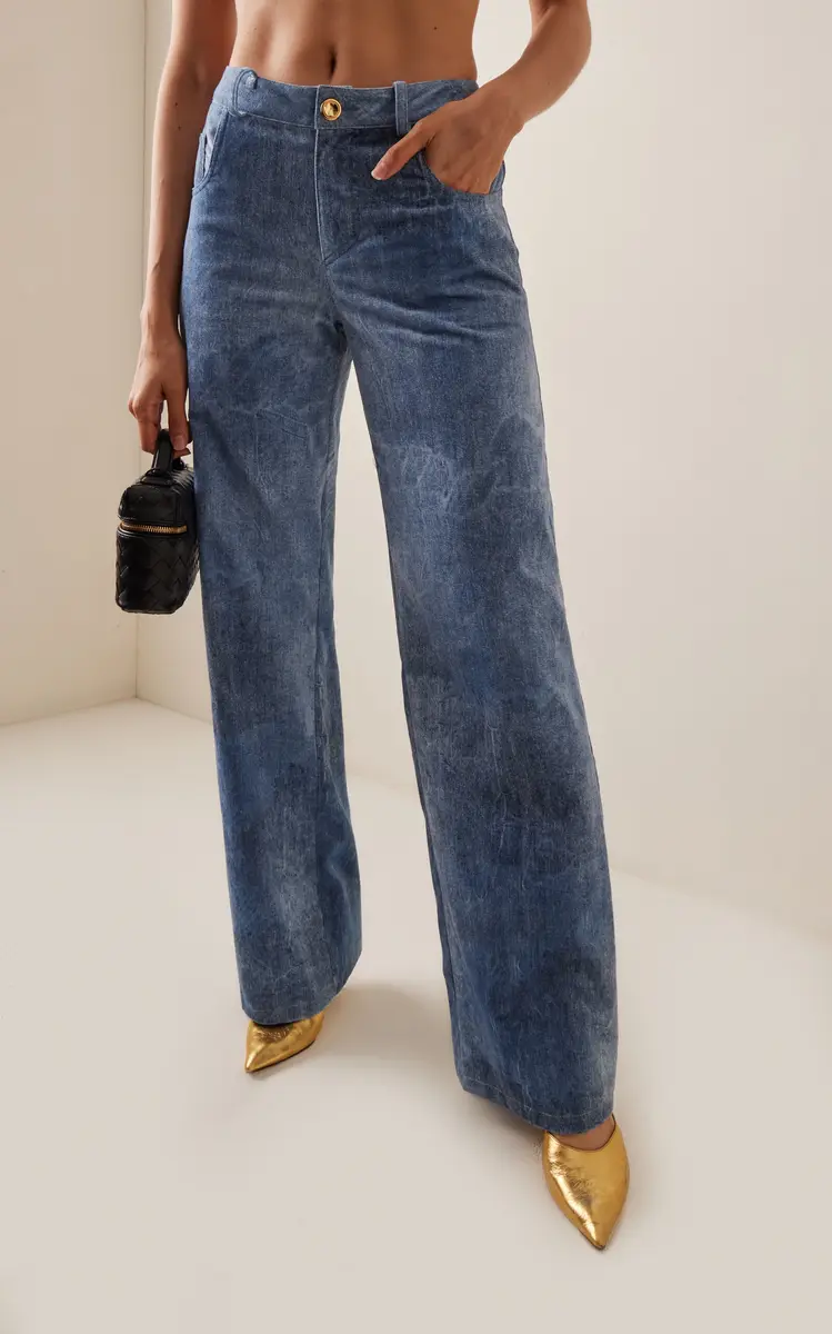 Brandon Maxwell The Reid Velvet Denim Straight-Leg Pants | Thumbnail 13 Brandon Maxwell The Reid Velvet Denim Straight-Leg Pants | Thumbnail 13