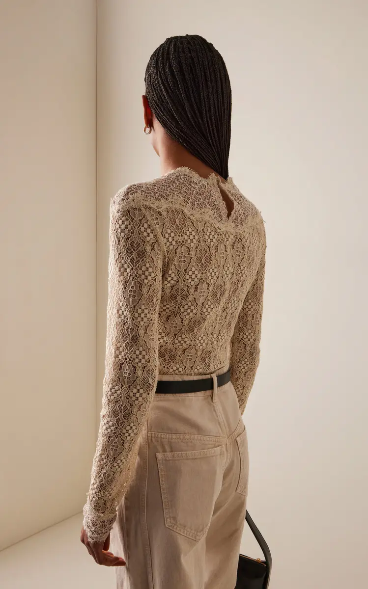 Isabel Marant Diem Lace-Inset Silk Top | Thumbnail 4 Isabel Marant Diem Lace-Inset Silk Top | Thumbnail 4