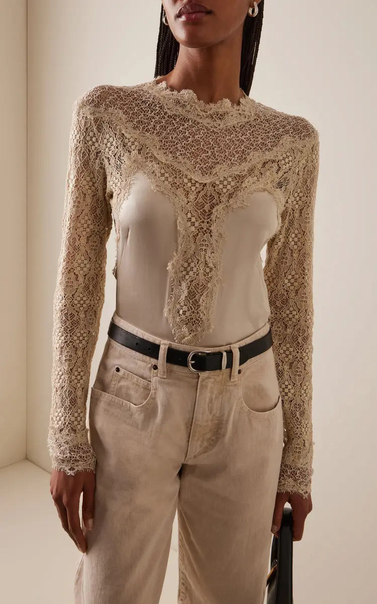Isabel Marant Diem Lace-Inset Silk Top | Thumbnail 6 Isabel Marant Diem Lace-Inset Silk Top | Thumbnail 6