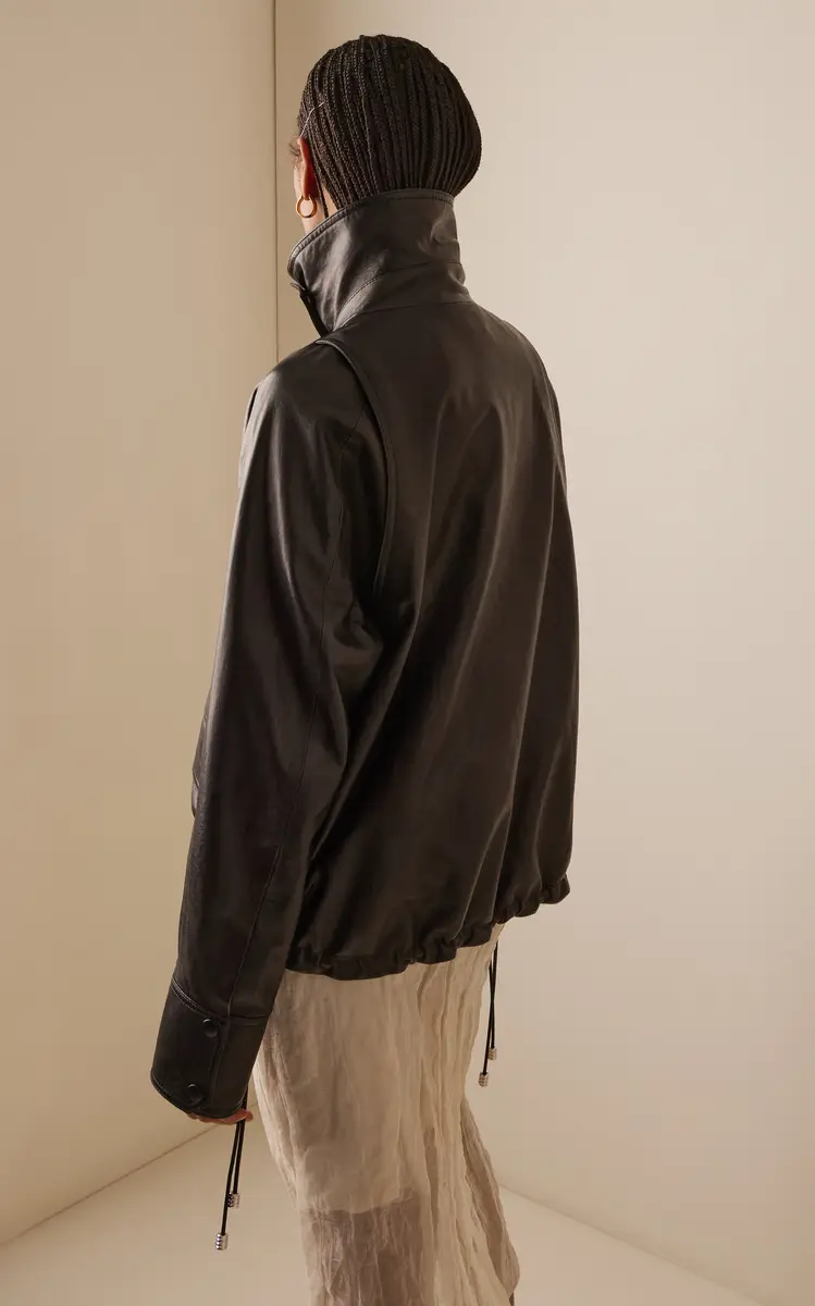 Brandon Maxwell The Harper Leather Balloon Jacket | Thumbnail 11