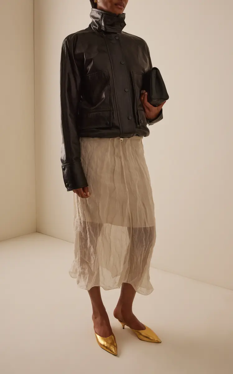 Brandon Maxwell The Harper Leather Balloon Jacket | Thumbnail 16