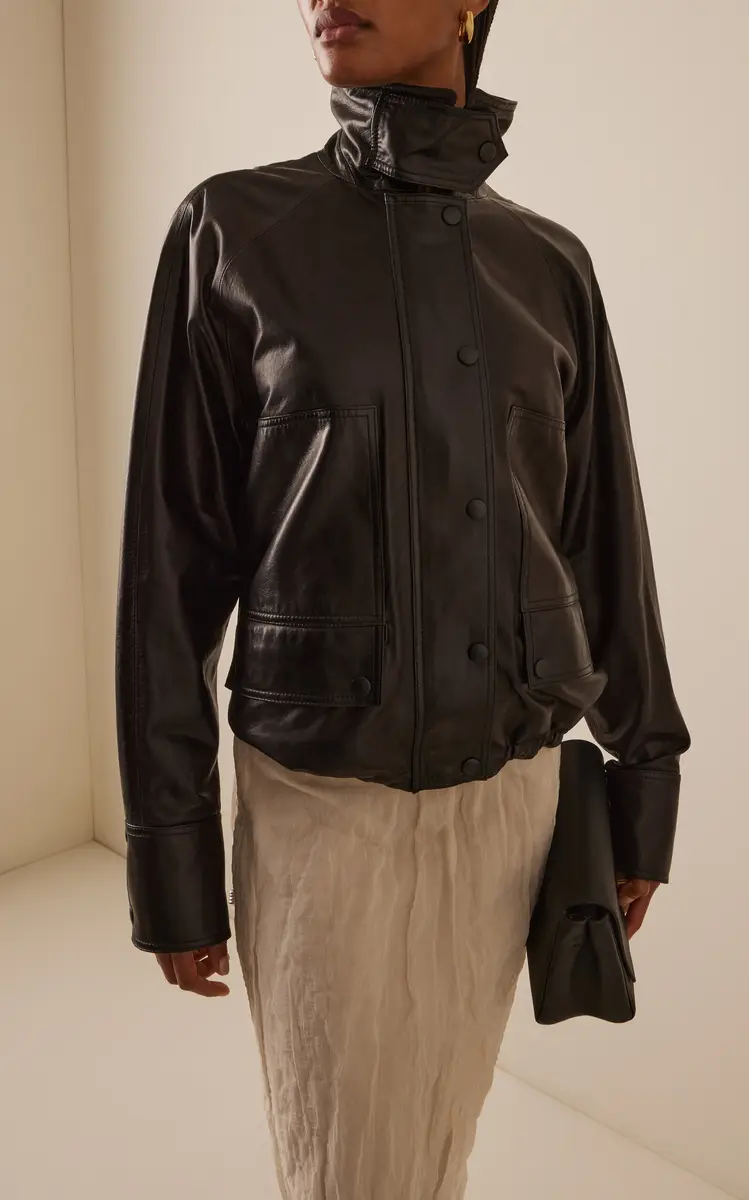 Brandon Maxwell The Harper Leather Balloon Jacket | Thumbnail 21
