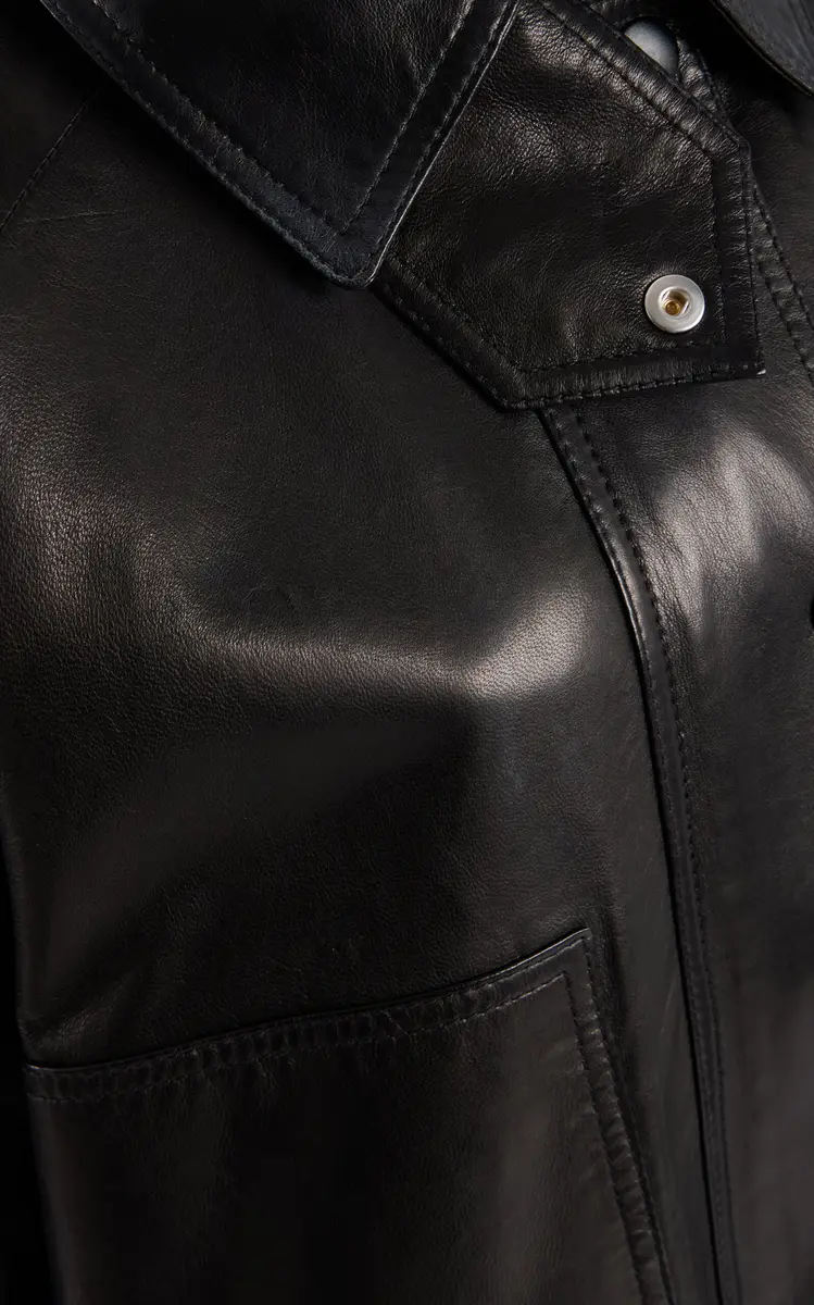 Brandon Maxwell The Harper Leather Balloon Jacket | Thumbnail 25