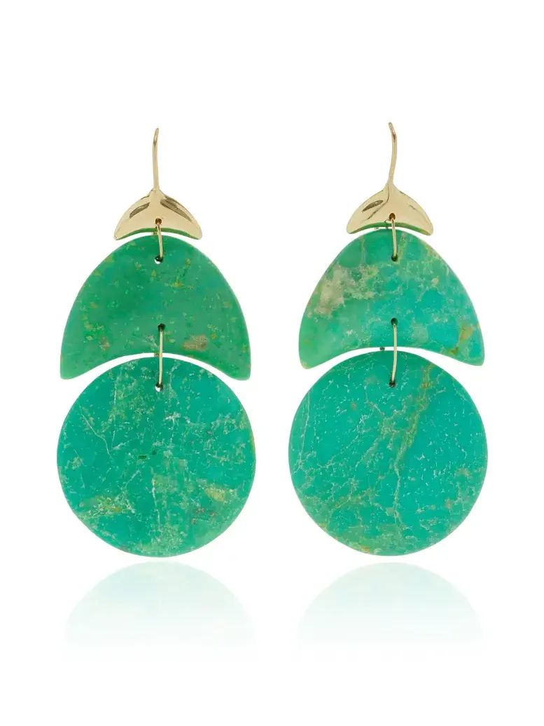 Exclusive 18K Yellow Gold Turquoise Earrings Exclusive 18K Yellow Gold Turquoise Earrings