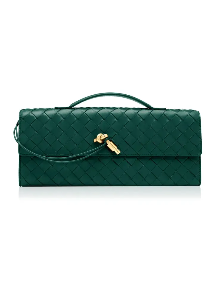 Andiamo Intrecciato Leather E/W Clutch