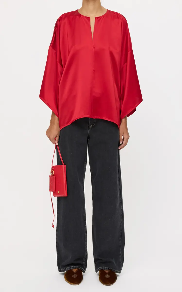 By Malene Birger Cicie Oversized Satin Top | Thumbnail 5